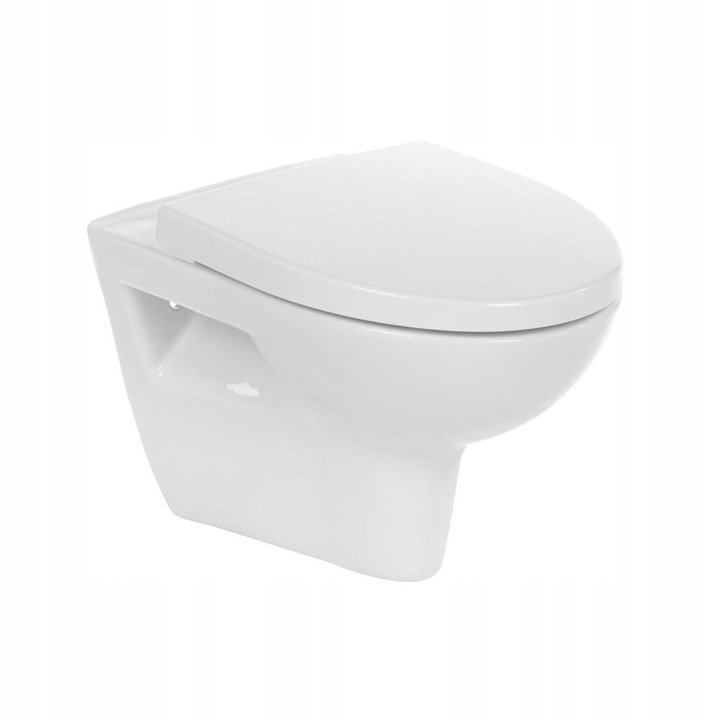 WC-ülőke, lágyan záródó rendszerrel, Cersanit, Parva, duroplaszt anyag, ovális forma, antibakteriális réteg, lágyan záródó mechanizmus, méretek 41 x 35, 6 x 15, 5 cm, fehér