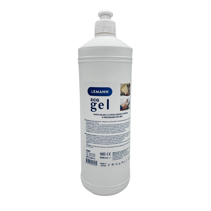 ECG/EKG Gel Lemann,1000 ml, Gel hipoalergenic pentru investigatii ECG/EKG