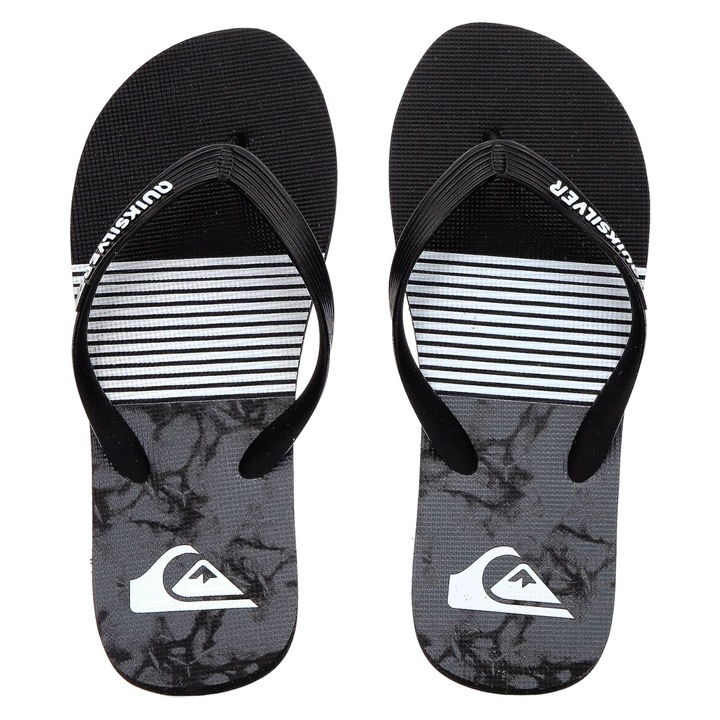 Slapi barbati Quiksilver, negri, material sintetic, 45 EU