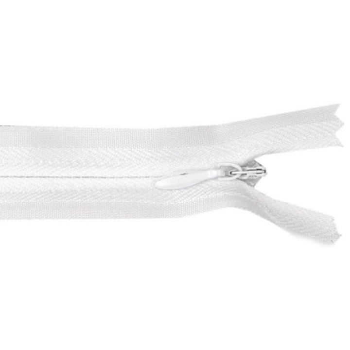 Zipper spiral, Kufer, 50 cm, alb