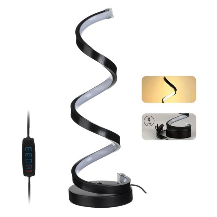 Lampa LED Spirala 5W, cu Alimentare USB, 3 Trepte de Lumina, 12x37cm, Design Modern Decorativ, pentru Birou, Dormitor sau Living