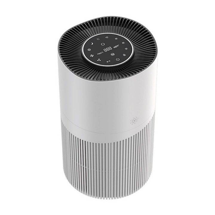 Purificator, umidificator si difuzor arome Aquarius Negru, Umidificare 7,2 litri/zi, Afisaj si setari digitale, Ecran touch screen, Functie autocuratare