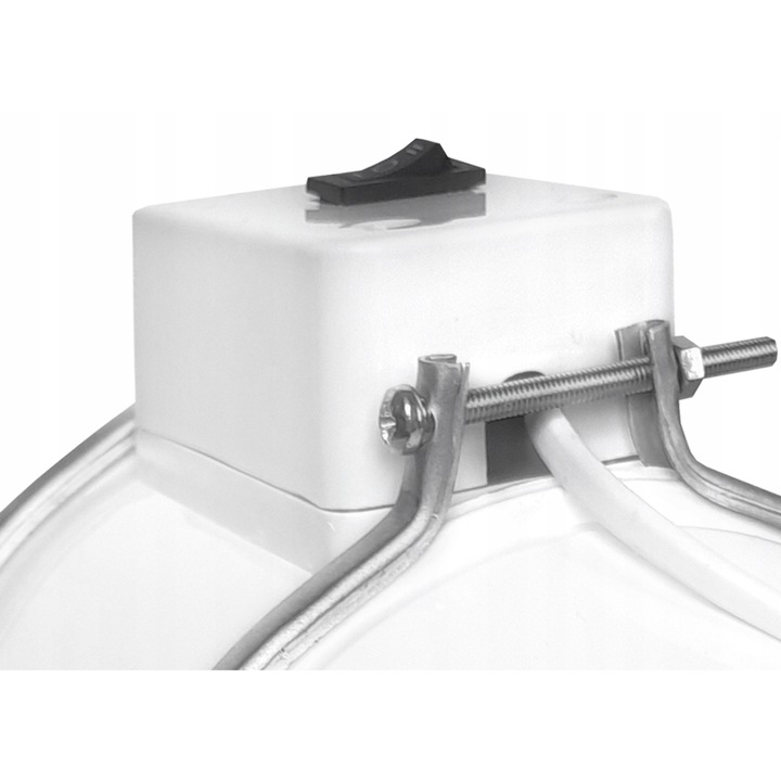 Ventilator Canal, Dospel, Turbo, Motor Cu Doua Viteze, Debit De Aer 250 M³/H, Presiune Acustica 58 Db, Putere 49 W, Dimensiuni 125 mm X 250 mm X 232 mm, Alb