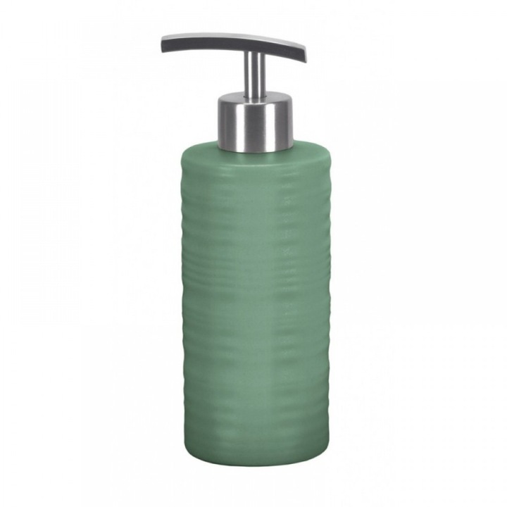 Dozator sapun lichid fabricat din ceramica, culoare verde menta, stil modern, finisaj rafinat, design elegant