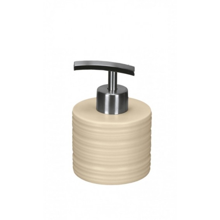 Dozator sapun lichid fabricat din ceramica, culoare bej, stil modern, finisaj rafinat, design elegant