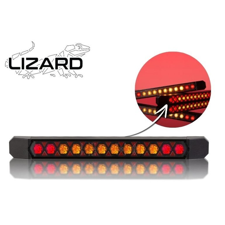 Lampa spate 252x27, 3 functii, LED, cu semnalizare dinamica slim, LIZARD, LZD 3141 Horpol