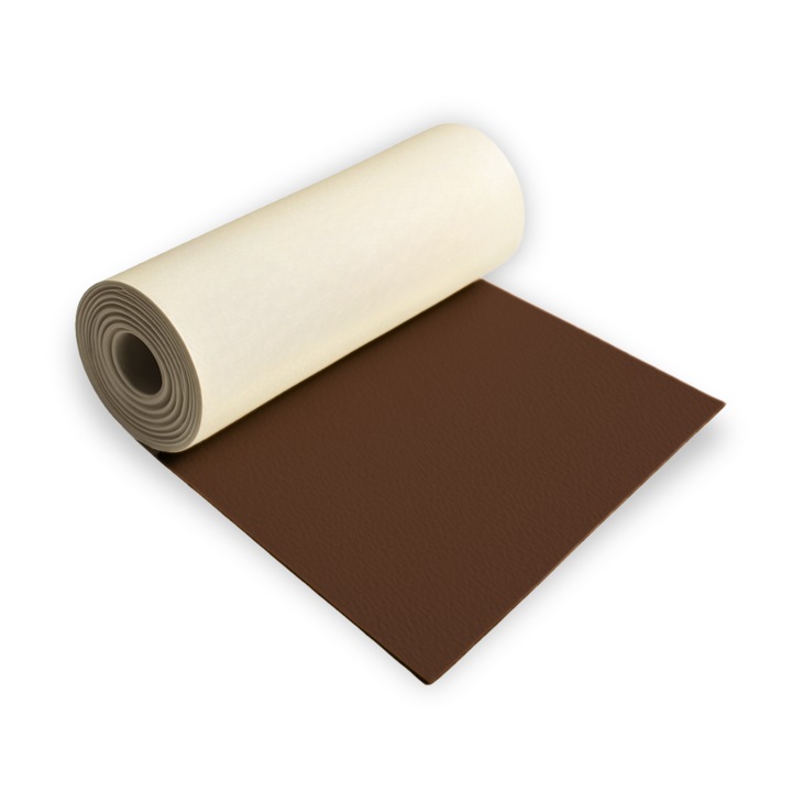 Folie Piele Ecologica Autoadeziva, Taphiceros, Tapiterie pentru Reconditionare si Retapitare Canapea, Scaun, Fotoliu, Interior Auto, Culoare maro deschis, Dimensiune 15x140 cm