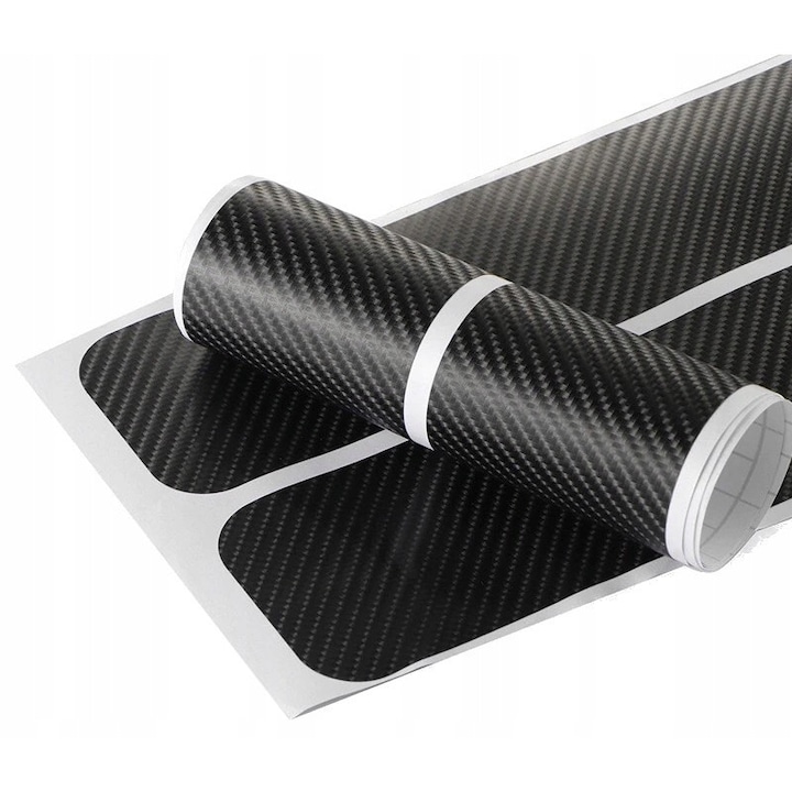 Set protectii praguri auto, ST PARTS, folie carbon, 60x6,5cm si 40x6,5cm, 4 bucati