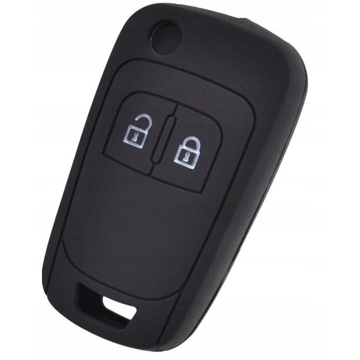 Силиконов калъф за автомобилни ключове ST PARTS, черен, 2 бутона, за Opel