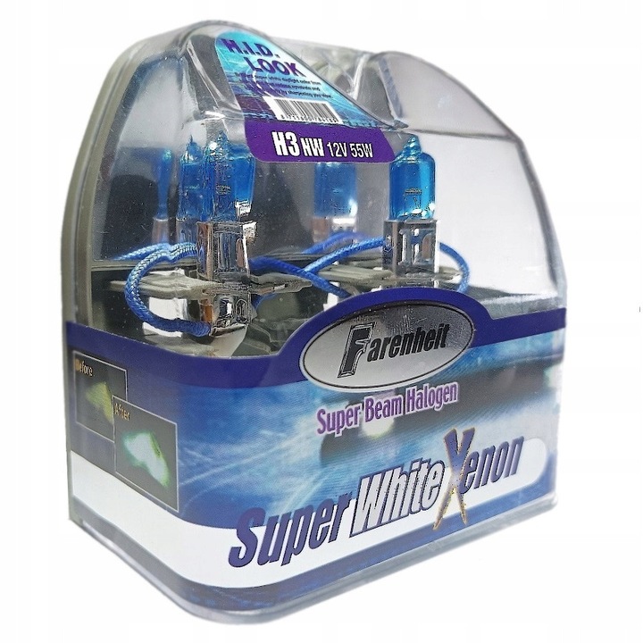 Becuri H3 55W ST PARTS, 5000K, lumina alba-albastra, omologare E4