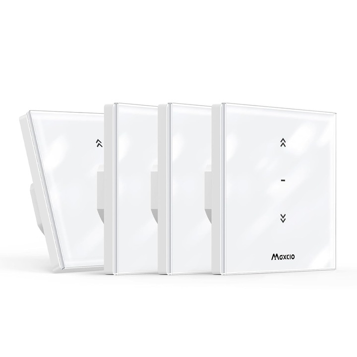WiFi-s redőnykapcsoló 80x80 mm Maxcio, Alexa és Google vezérlés, automatizálás, 4 darabos készlet