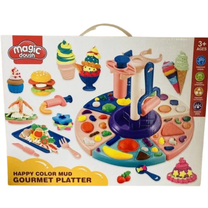 Set mare de joc „Bucatarie” – set pentru modelaj din plastilina pentru copii, 38x8, 5x30 cm