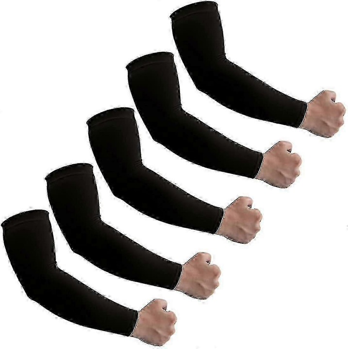 Fényvédő kesztyű, 5 pár, UPF 50+, fekete színű, univerzális méret