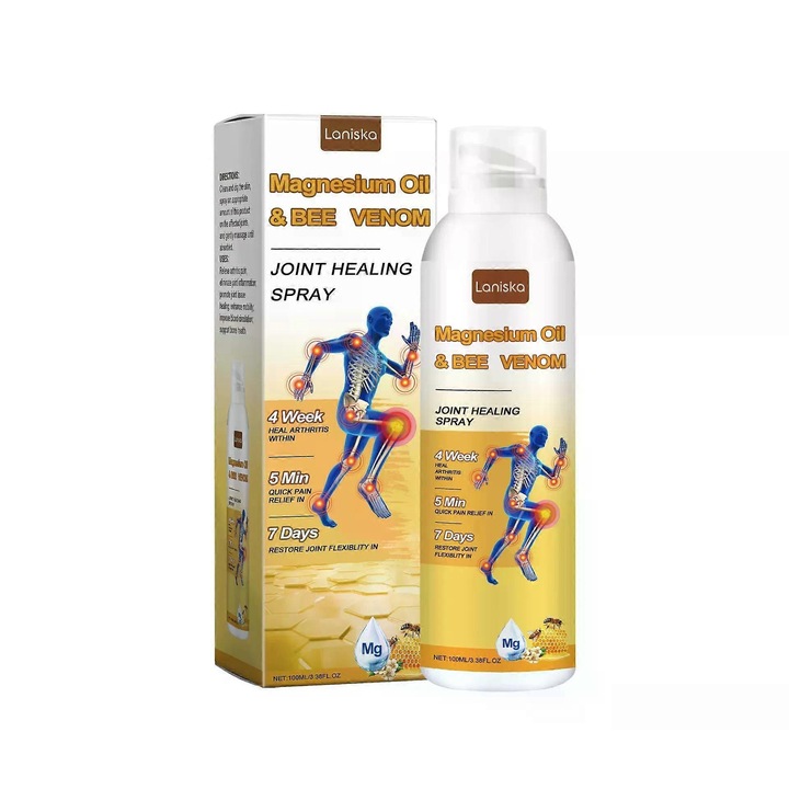 Spray pentru articulatii cu venin de albine, 2 bucati, ulei de magneziu, formula non-grasa, absorbtie rapida