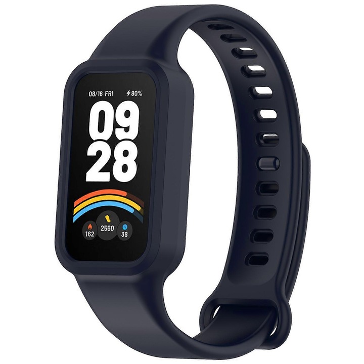 Гривна за часовник Xiaomi Smart Band 9 Active/Redmi Band 3, с калъф, силиконова, регулируема, многоцветна