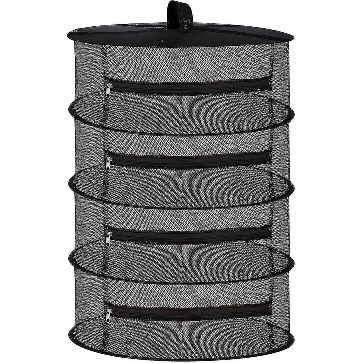 Racitor de ierburi pliabil cu 4 straturi, suport din plasa, negru, 23.6"x31.5" - set cu foarfece de gradina si sac de depozitare