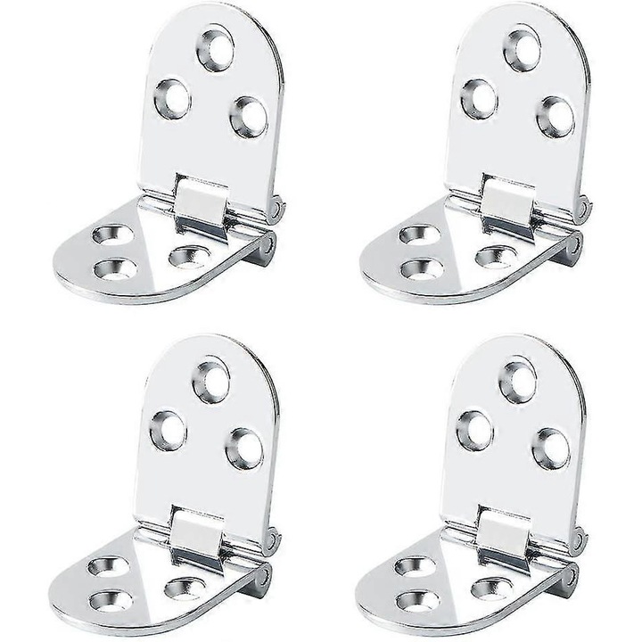 Összecsukható rozsdamentes acél zsanérok, 180 fokos elforgatás, csavarlyukakkal ellátott kialakítás, bútorokhoz