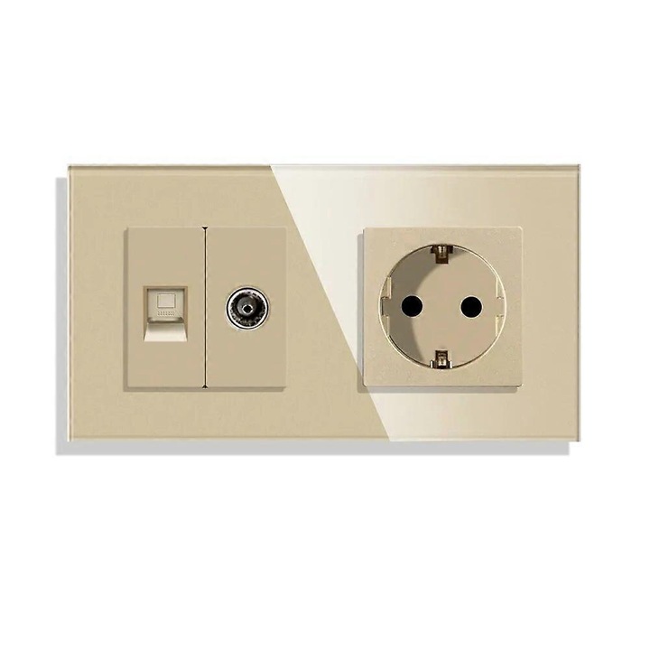 Prize cu panou de sticla, Bingoelec, comutator tactil, aurie, set