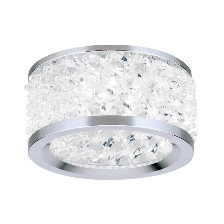 Spot incastrat rotund KORB din sticla cristalina K9 GU10 1x50W aluminiu finisaj crom 8cm IP20 ORION