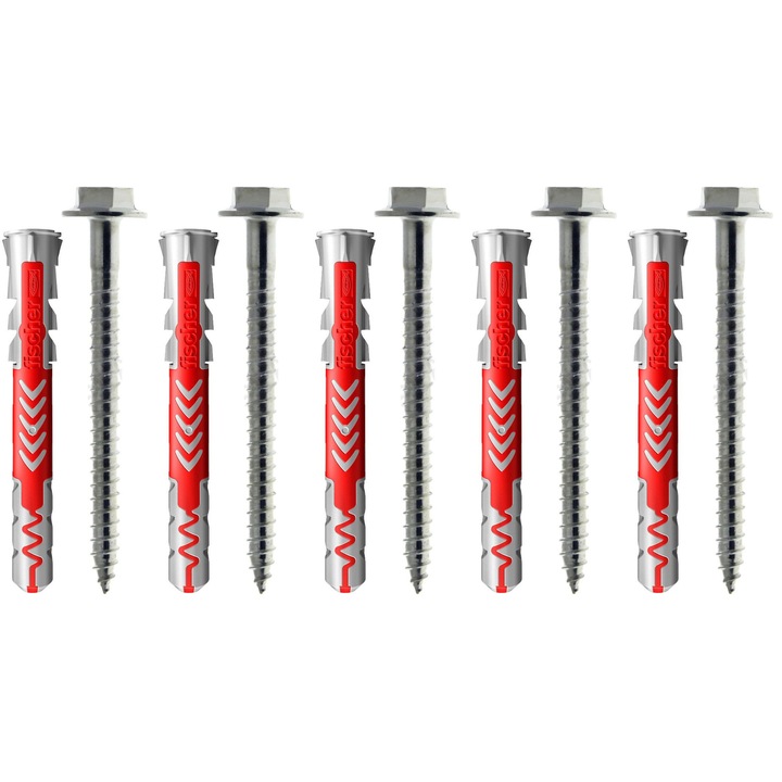 Комплект от 5 дюбела Fischer DuoPower 10x80, с винт Sea M7x 85/70 SW13/TX40