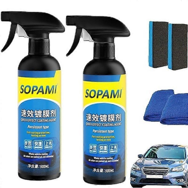 Комплект от 2 спрея за бързо покритие, 500 мл, трайна защита, устойчив на топлина, многоцветен