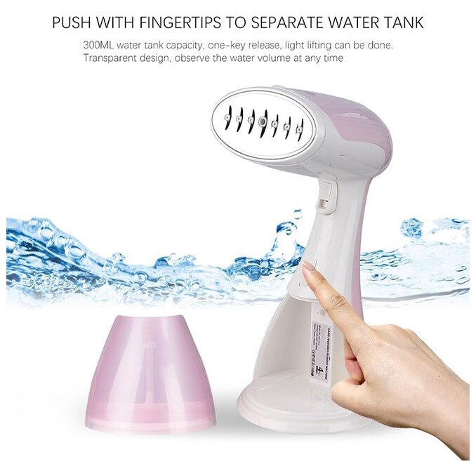 Aparat de calcat cu aburi portabil, 1800 W, rezervor detasabil 300 ML, tehnologie anti-scurgere, compact