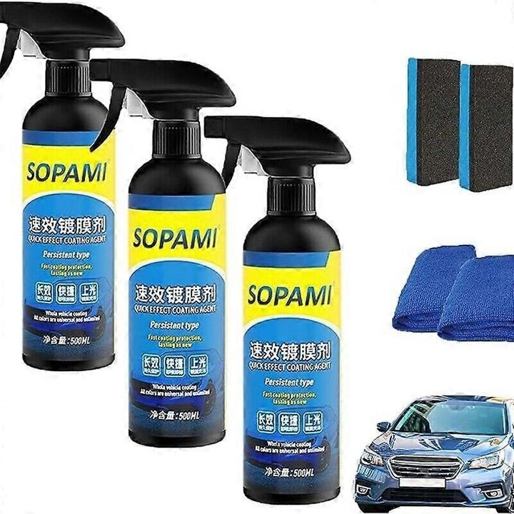 3 db-os Quick Cover Spray készlet 500 ml, gyors hatású, nedvességálló, komplett készlet