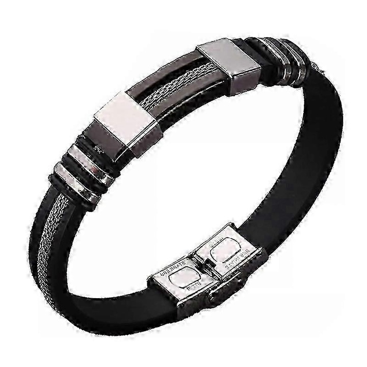 Bratara Biancat Prostapower pentru barbati si femei, neagra, 1.3cm x 21cm, set 1 buc.