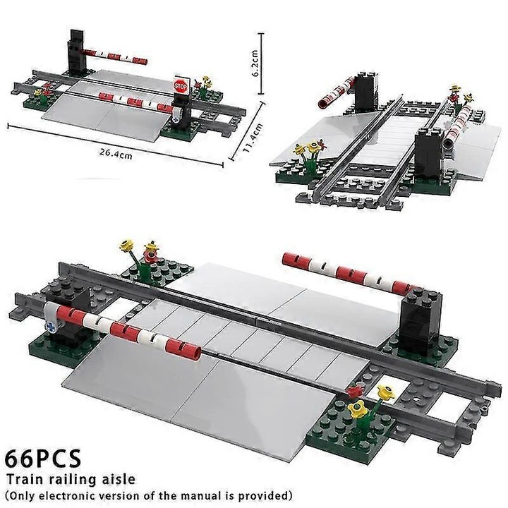 Set de constructie Moc Expert Ideas Railing Crossing Railway, 14+ ani, 3D, multicolor