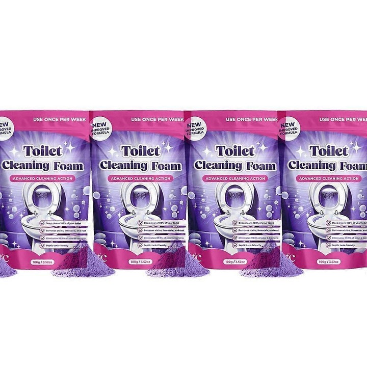 Set 4x Fizzclean Spuma de Curatare pentru Toaleta, Actiune Instantanee, Eliminare Pete, 100g