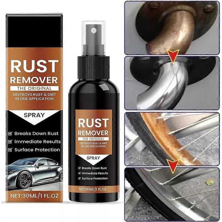 Spray de indepartare a ruginii pentru metal, 5 bucati, aplicare multipla, fara slefuire, protectie de lunga durata