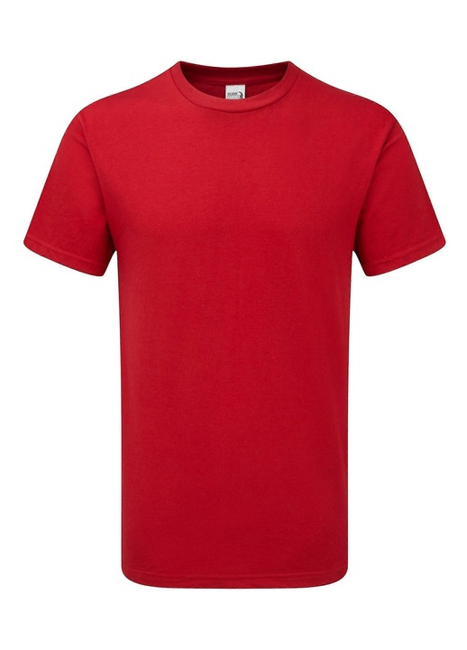 Férfi póló, Gildan, pamut, bordázott nyakkivágás, piros