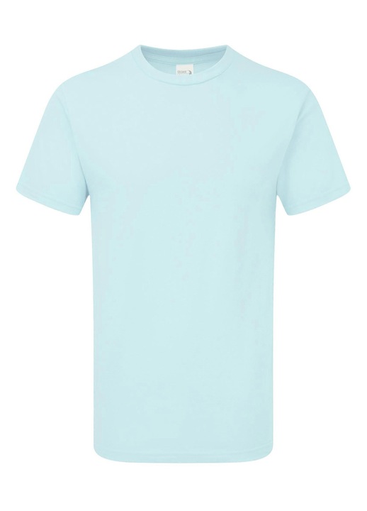 Férfi póló, Gildan, pamut, bordázott nyakkivágás, Világoskék