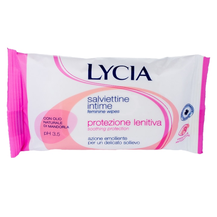 Мокри интимни кърпички с бадемово масло pH 3.5, Lycia, 12 бр