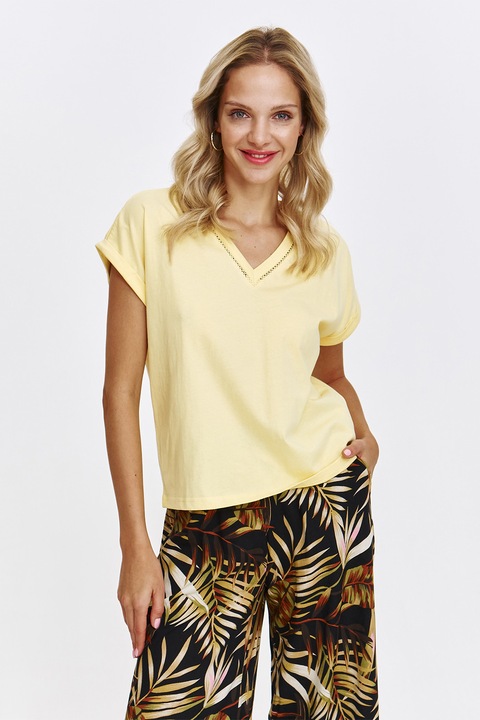 Top Secret, Tricou uni cu decolteu in V, Galben
