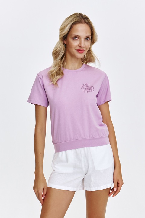 Top Secret, Tricou uni cu decolteu la baza gatului, Violet deschis