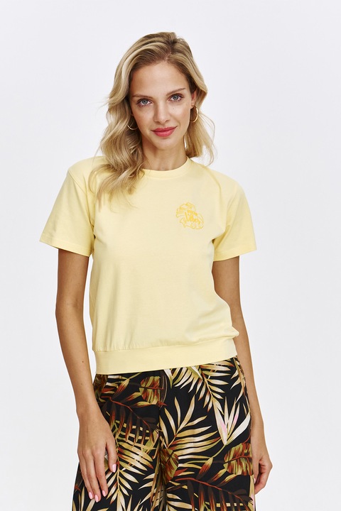 Top Secret, Tricou uni cu decolteu la baza gatului, Galben pal