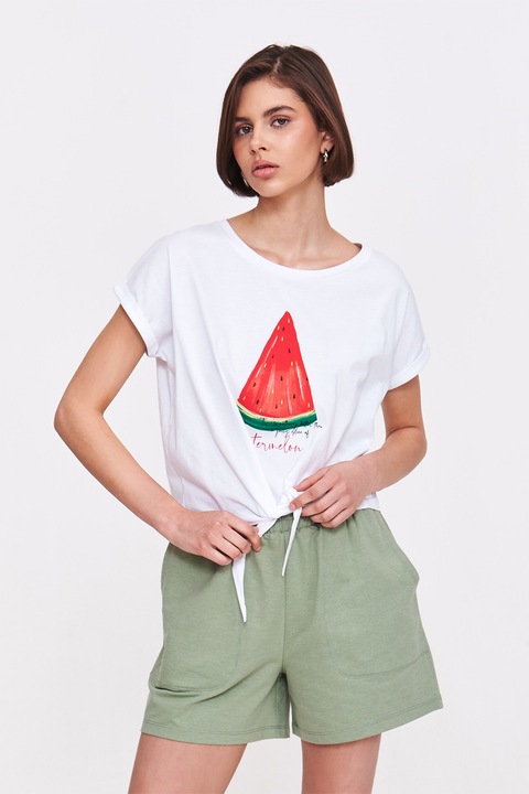 Top Secret, Tricou cu decolteu rotund, Rosu/Alb