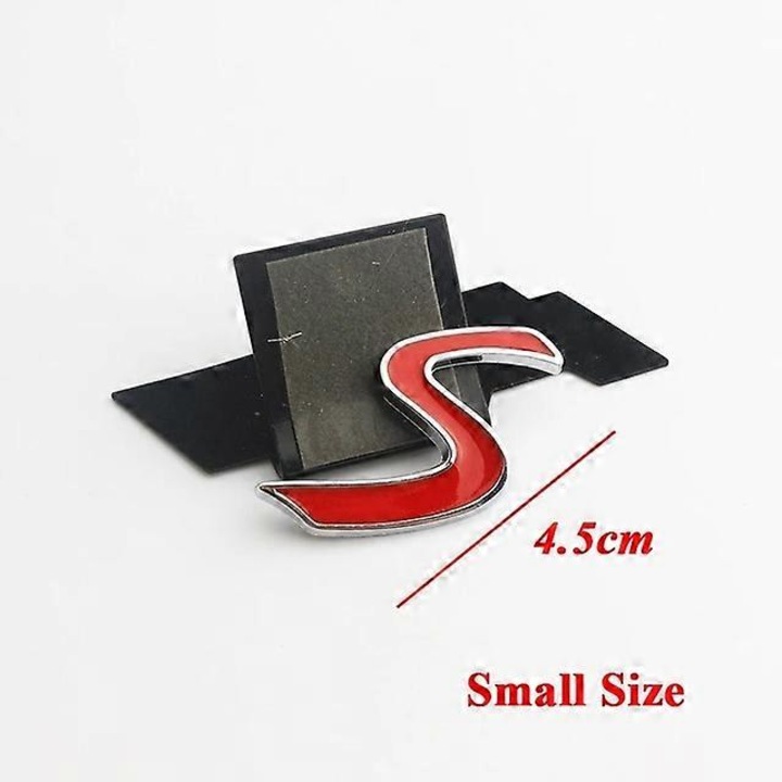 Set accesorii decor interior auto, Mini Cooper S, emblema 3D, crom, 18x3cm
