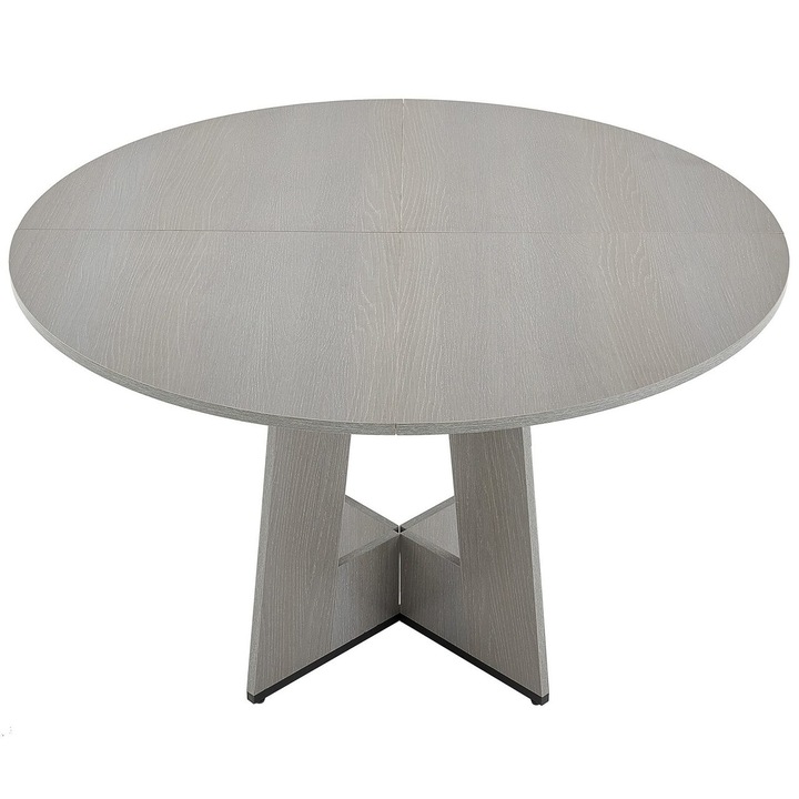 Кръгла кухненска маса Vivatechnix от MDF, 1200x1200x750 мм, сива, за 2-4 души