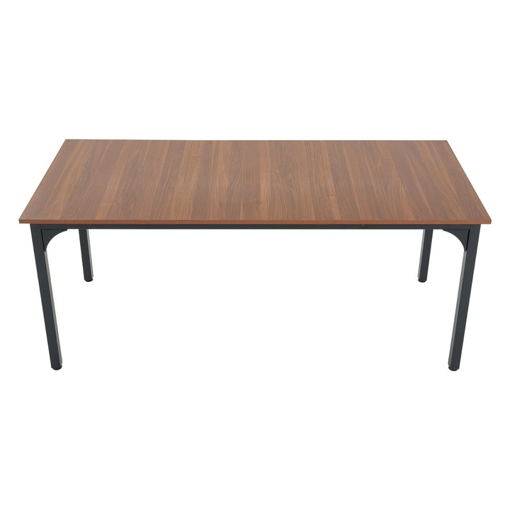 Кухненска маса Vivatechnix от MDF/стомана, 1800x800x750 мм, Кафява, 6-8 души