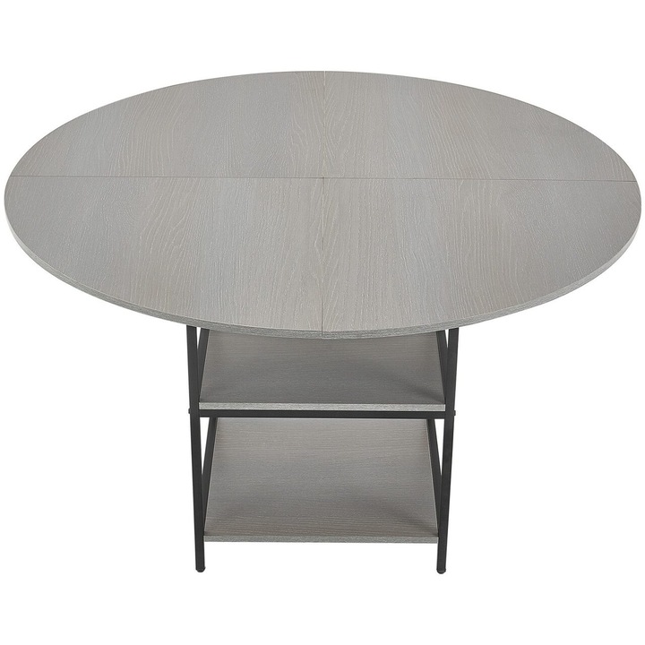 Vivatechnix Кръгла кухненска маса MDF/Стомана, 1200x1200x750 мм, Сива, 2-4 души