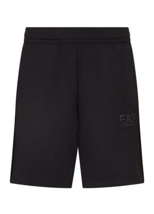 Armani rövidnadrág, bermuda, fekete, pamut-elasztán