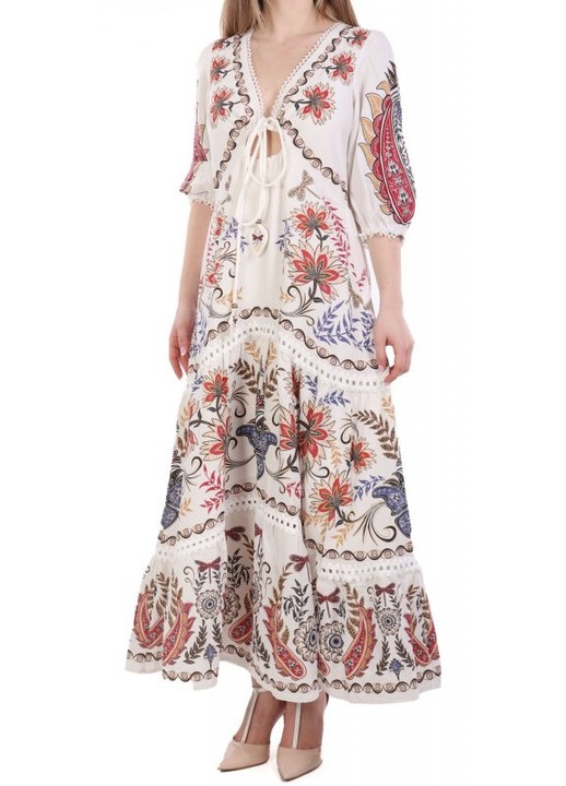 Rochie maxi dama FARM RIO, boho glam, viscoza, multicolor