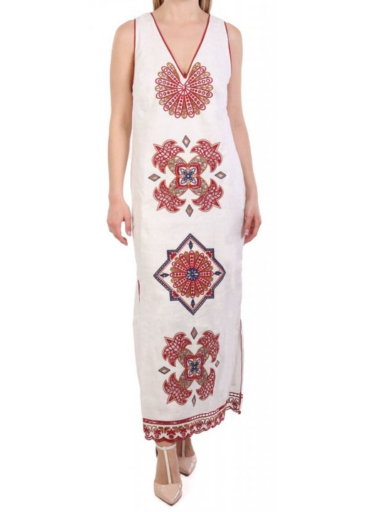 Rochie midi dama FARM RIO, decolteu in V, bumbac, multicolor, M INTL