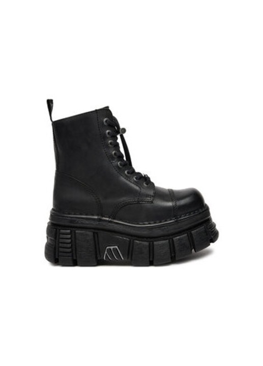 Bocanci dama New Rock, M-NEWMILI083-S21, Piele naturala, 64599, Negru, 44