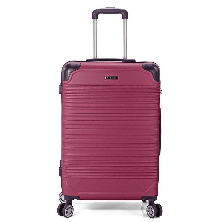 Troler mare Benzi BZ 5817, ABS, 76x47x27 cm, bagaj de cala, colturi ranforsate, cifru, 4 roti double 360°, grena