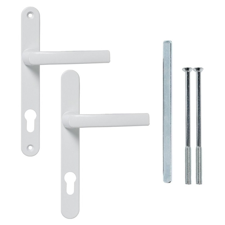 Maner usa termopan PRAGA material aluminiu latime-28 mm interax-85 mm culoare alb RAL 9016 Energo