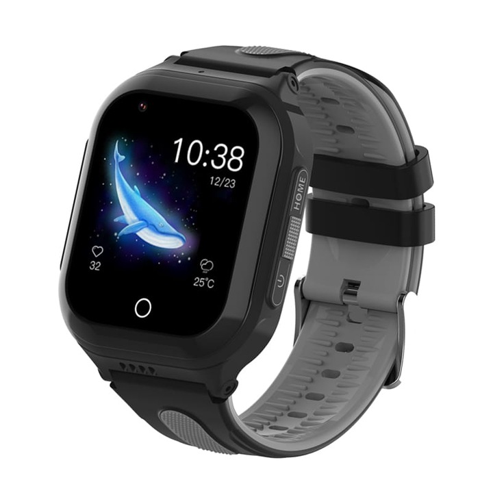 Smartwatch Copii Junior Gadget Safe Watch Explorer cu GPS, TripleSafe™, 1.4inch, Telefon, WhatsApp, Camera, Protectie la apa, Accent Black