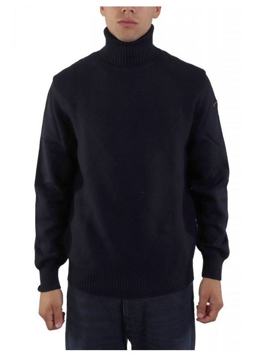 Tricou barbati PAUL&SHARK, guler rulat, albastru, 100% lana virgina, XL INTL